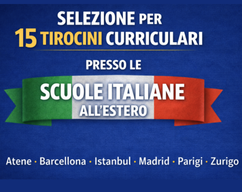 15 tirocini curriculari nelle Scuole italiane all’estero